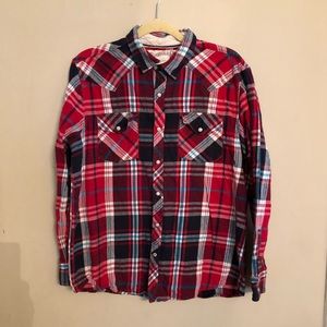 Red Plaid Roebuck Flannel